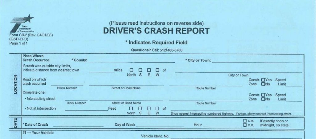 How To File A Crash Report In Texas