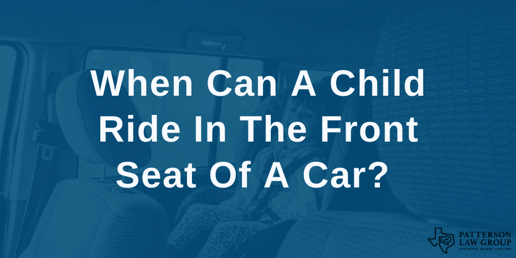 When can a child ride in the front seat of a car?